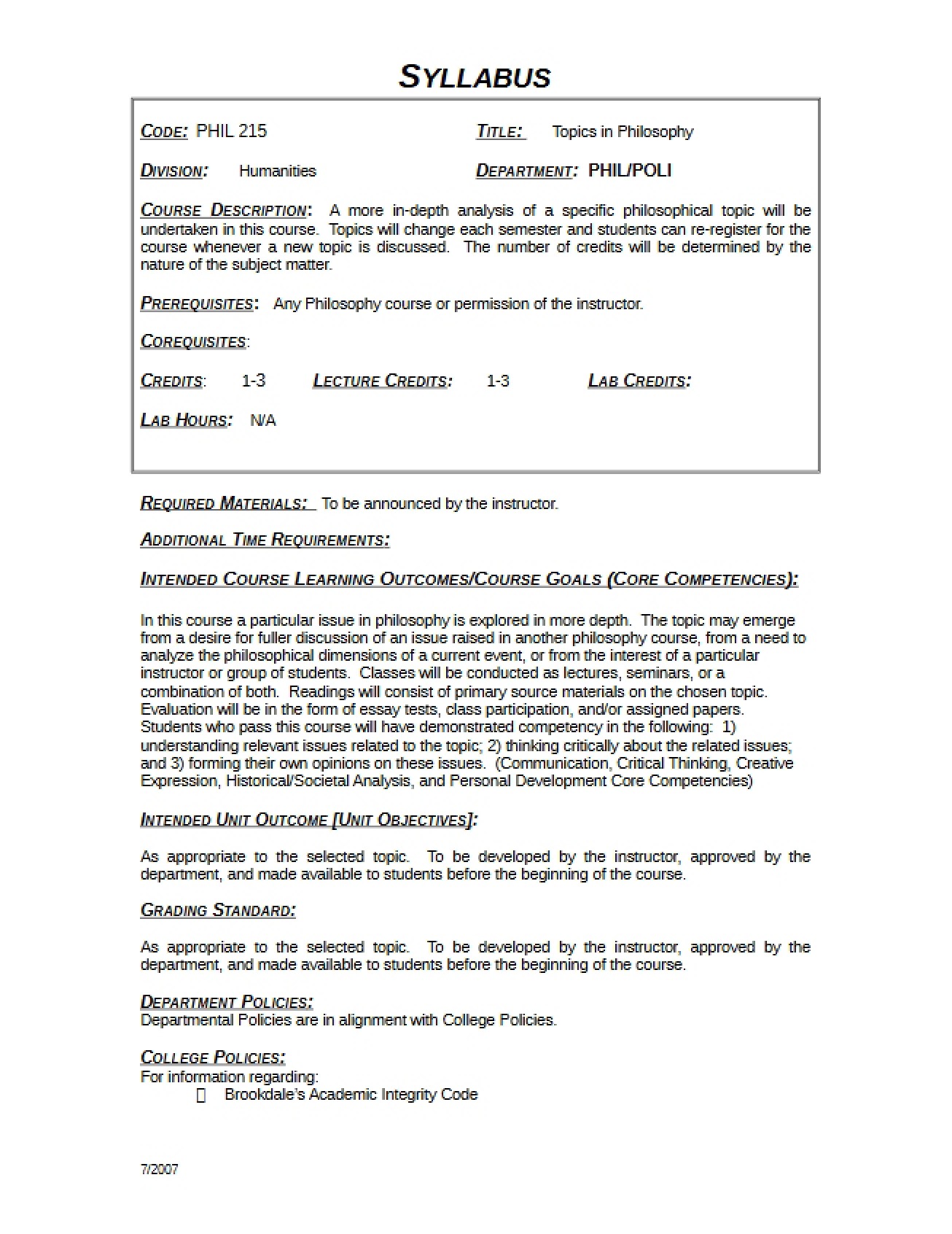 Medieval and Greek Phil Syllabus