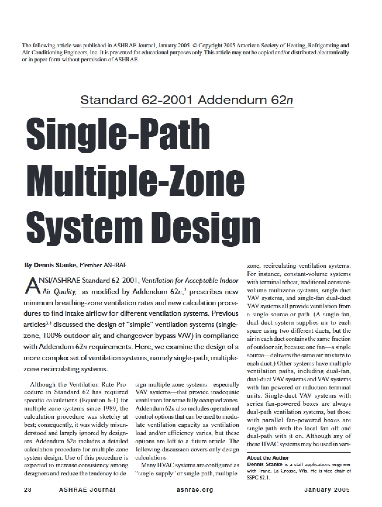 Single-Path Multiple-Zone System Design