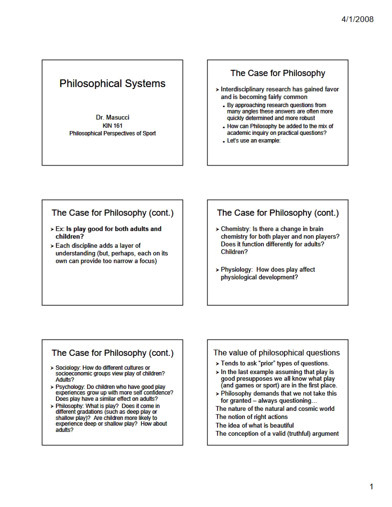 Systems of Philosophy