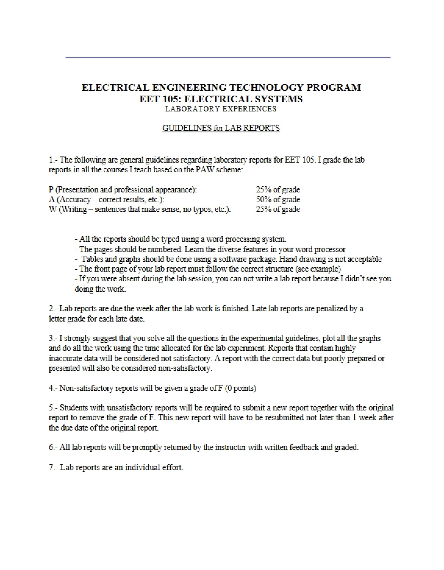 Program Electrical Engineering Technology