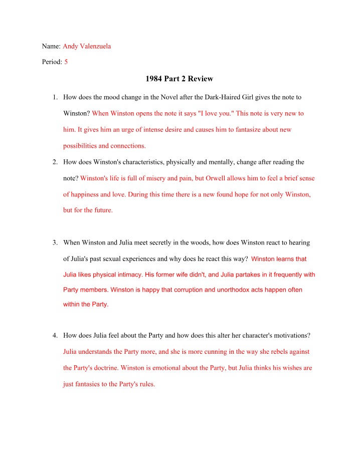 Part 2 Review of 1984