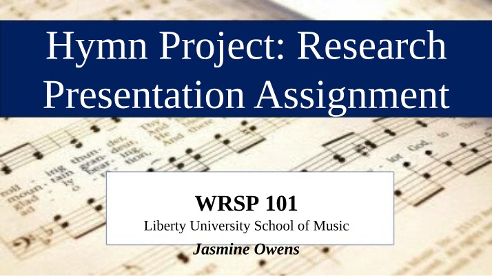 Research Presentation for Hymn Project