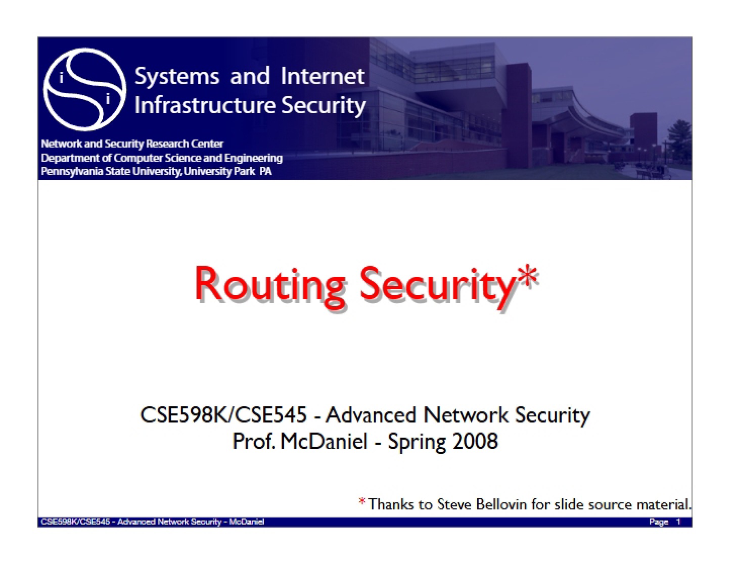Securing Routing Protocols
