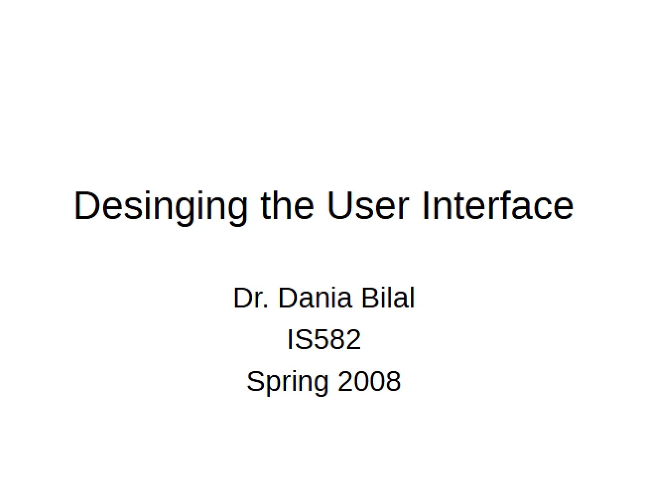 User Interface Design