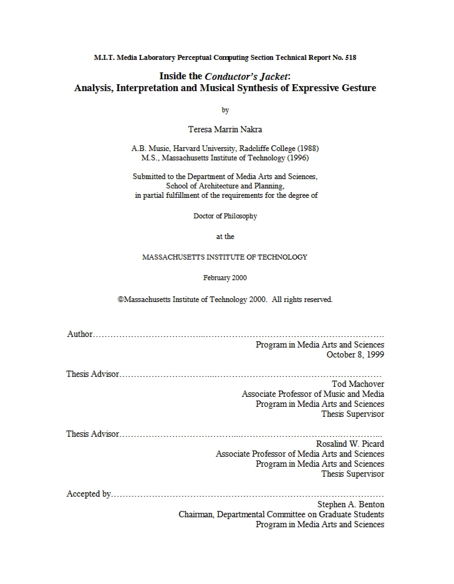 Expressive Gesture Synthesis, Interpretation, and Analysis