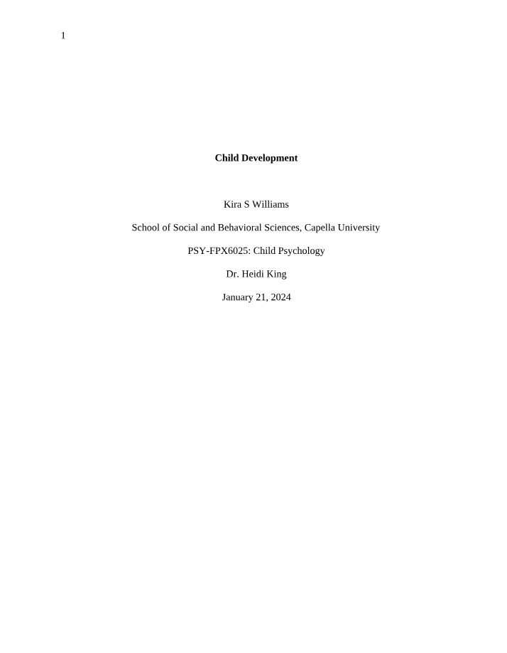 Development of the Child