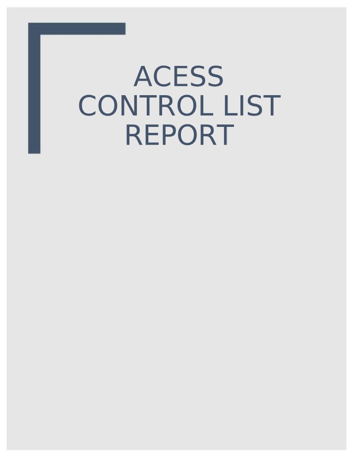 Report on Access Control Lists