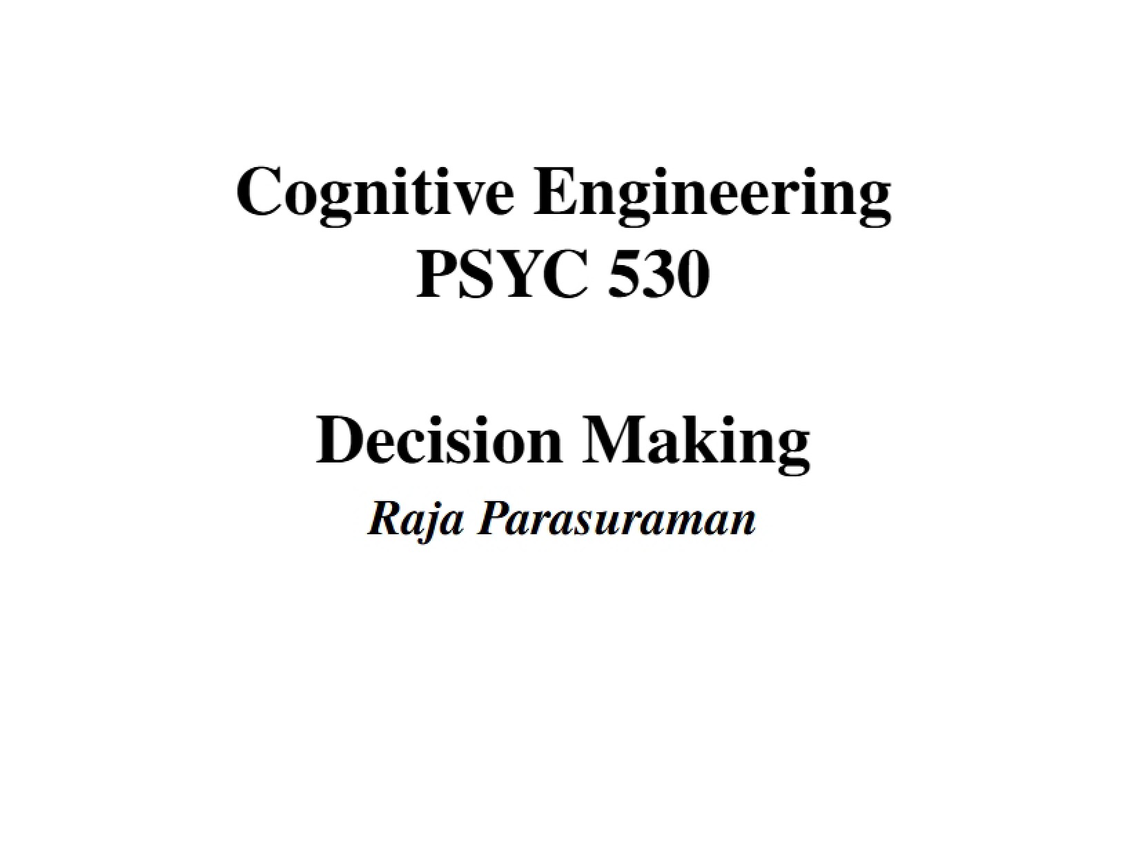 Making Decisions