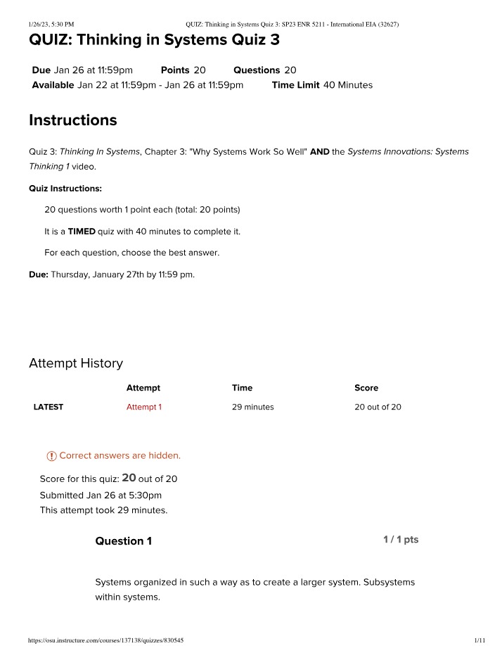Quiz 3 - Thinking in Systems