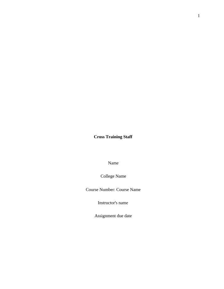 Cross Training Staff for Improved Collaboration