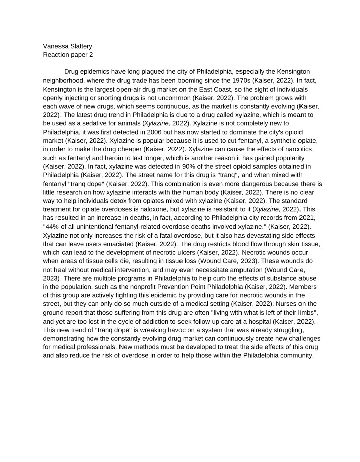 Paper 2 Reaction