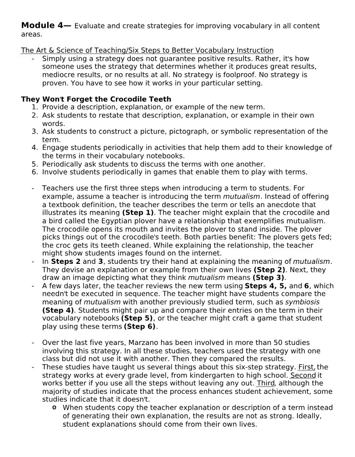 Six Steps for Better Vocabulary Instruction in All Content Areas