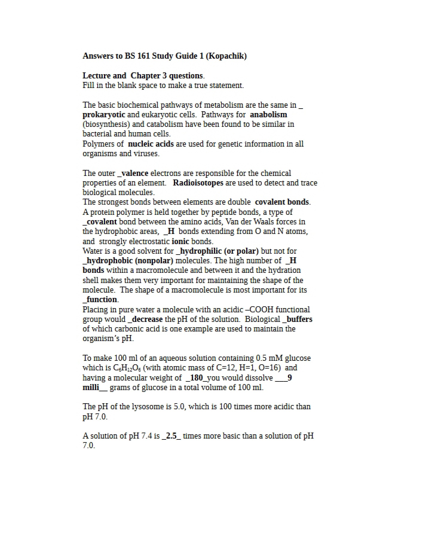 First Study Guide