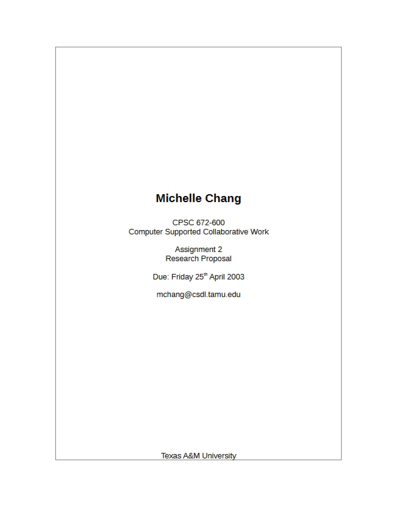 Second Assignment for Computer-Supported Collaborative Work