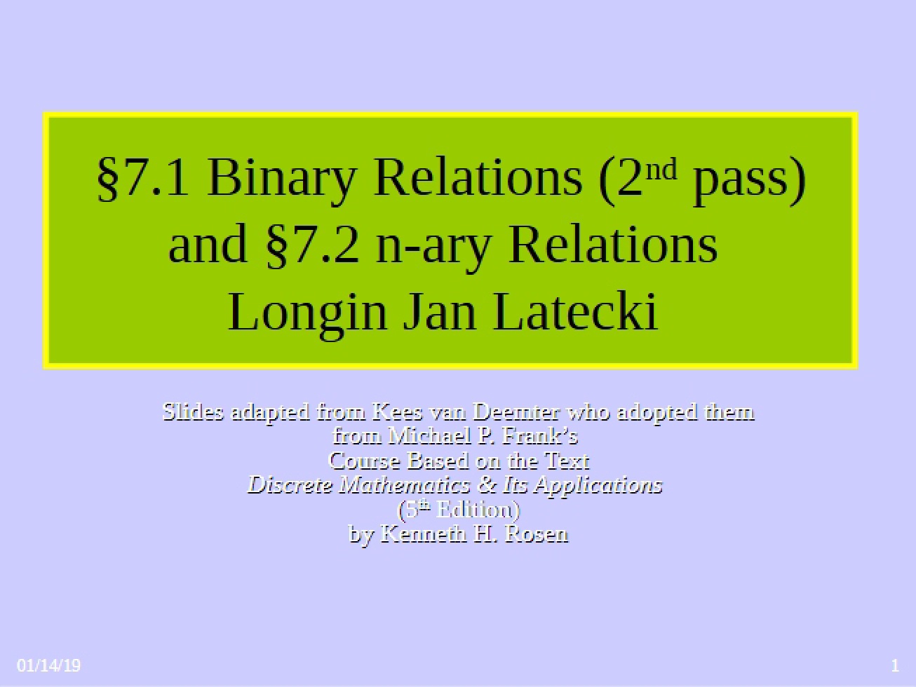 Binary Relations in Computing