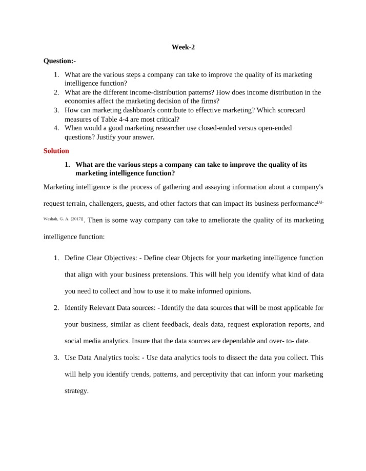Business Operations - Week 2 Discussion Question