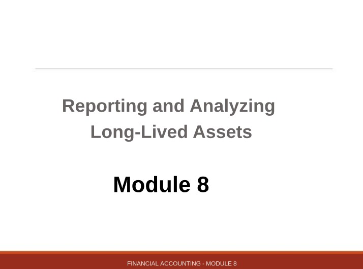 Lecture Slides for Module 8