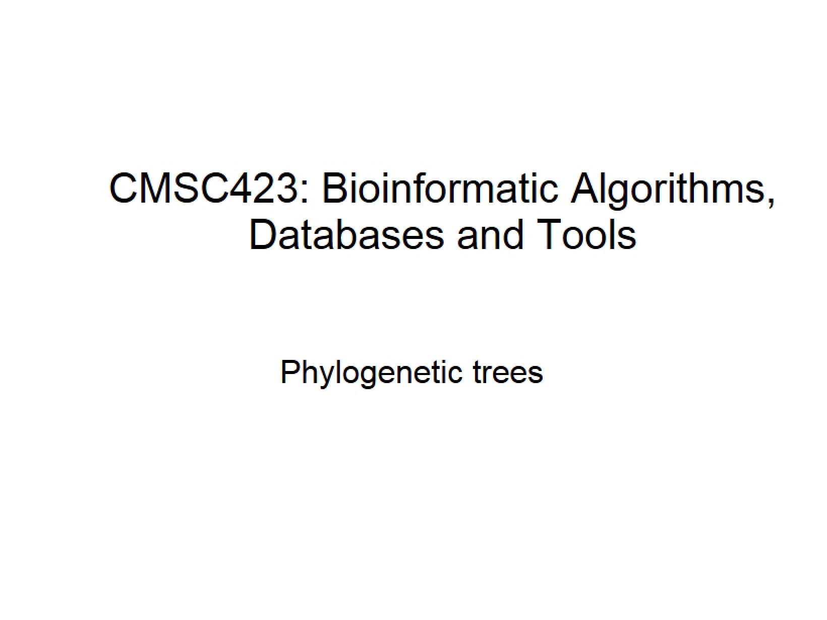 Modeling Evolutionary Relationships through Trees