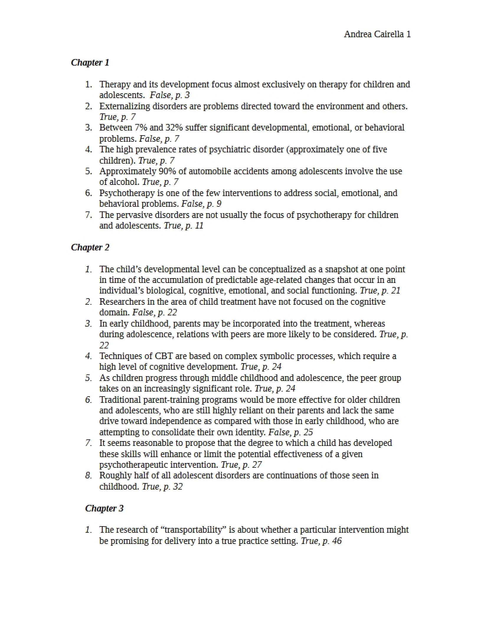 Kazdin Study Questions