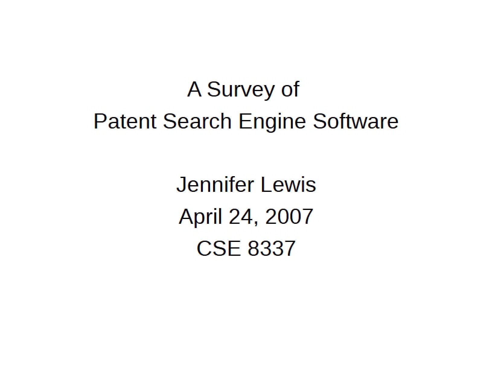 Software for Patent Search Engines A Survey