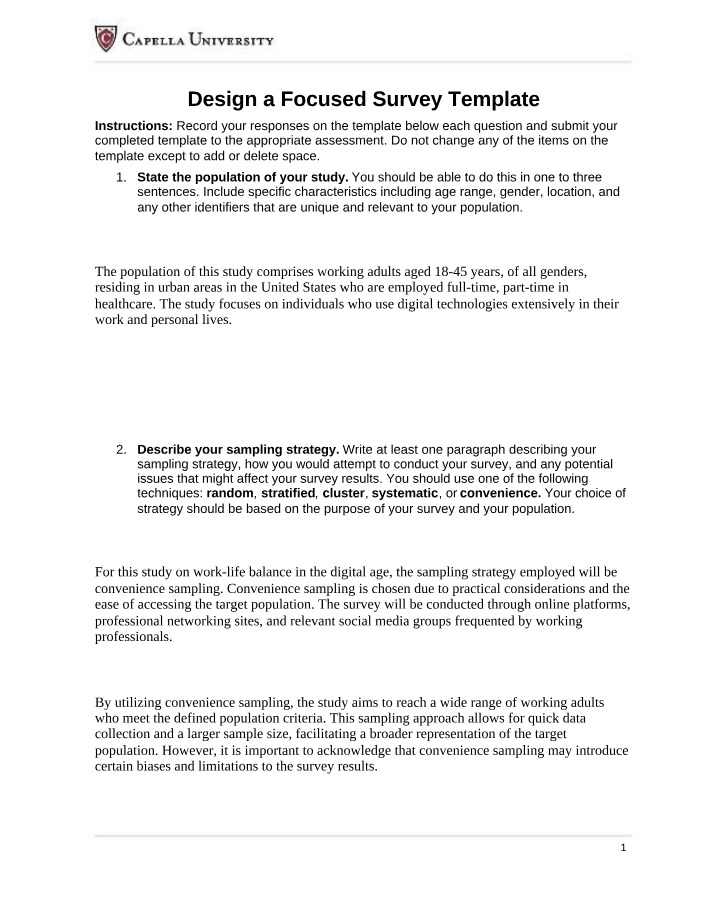 Work-Life Balance Focused Survey Template