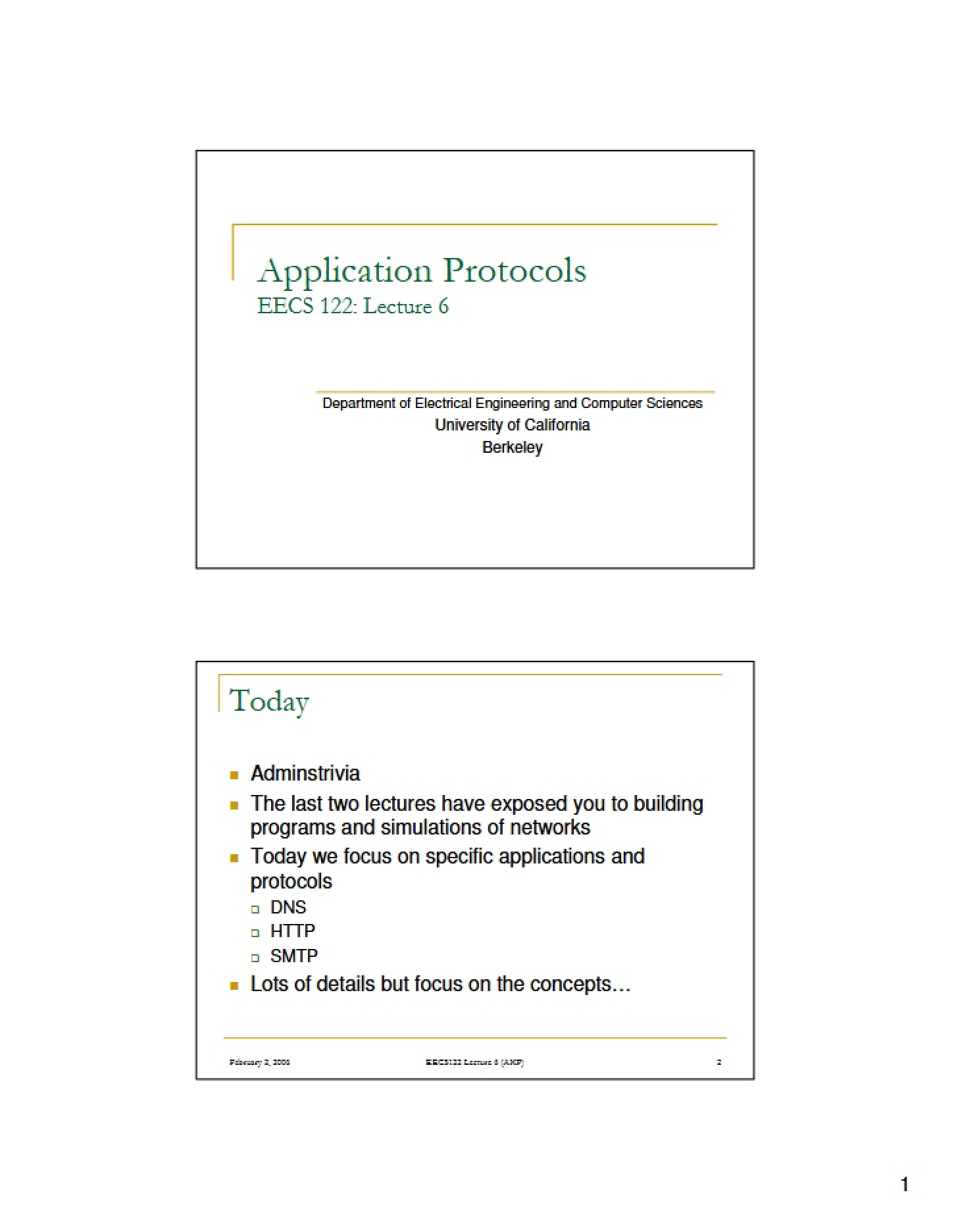 Protocols for Applications