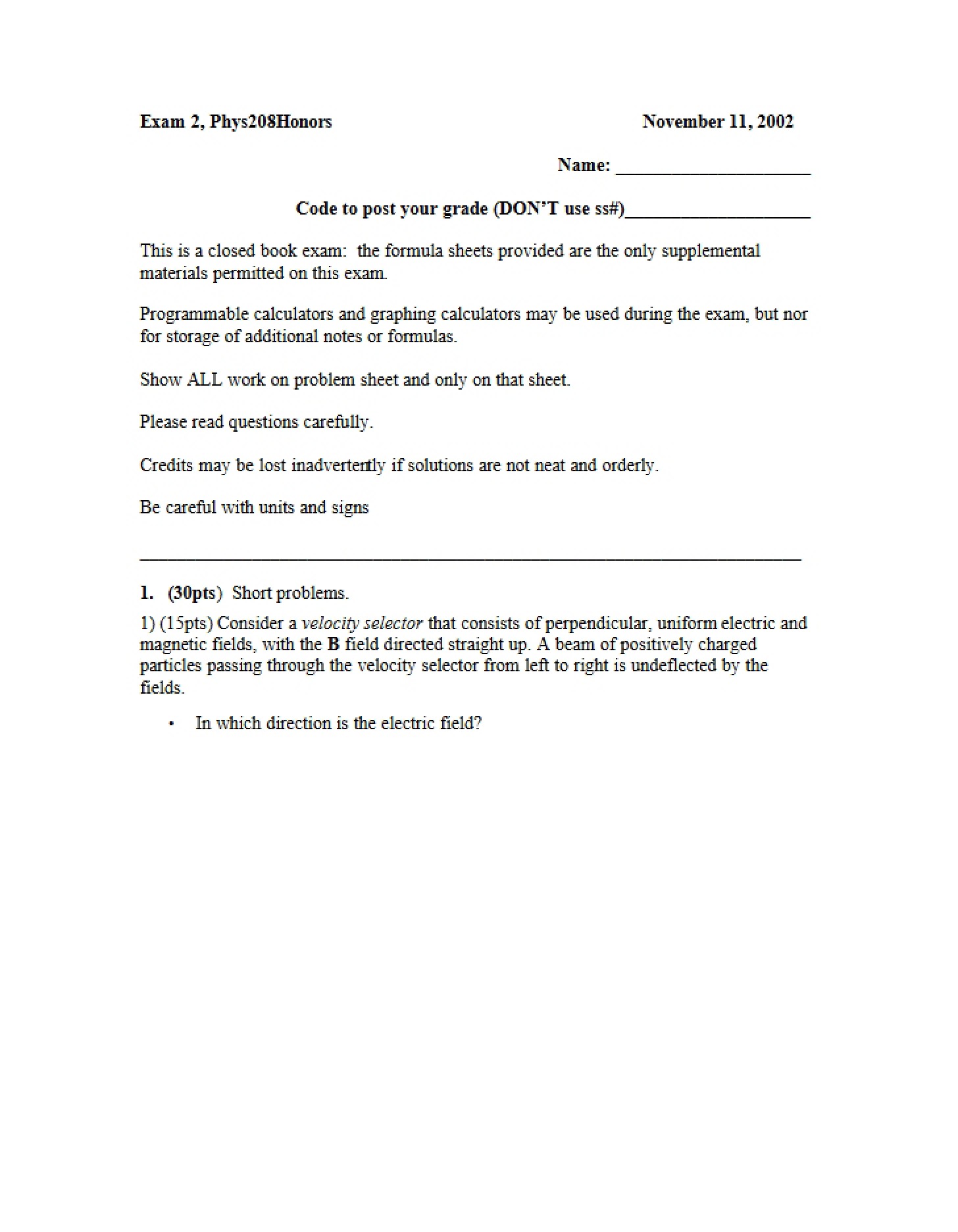 Exam Two