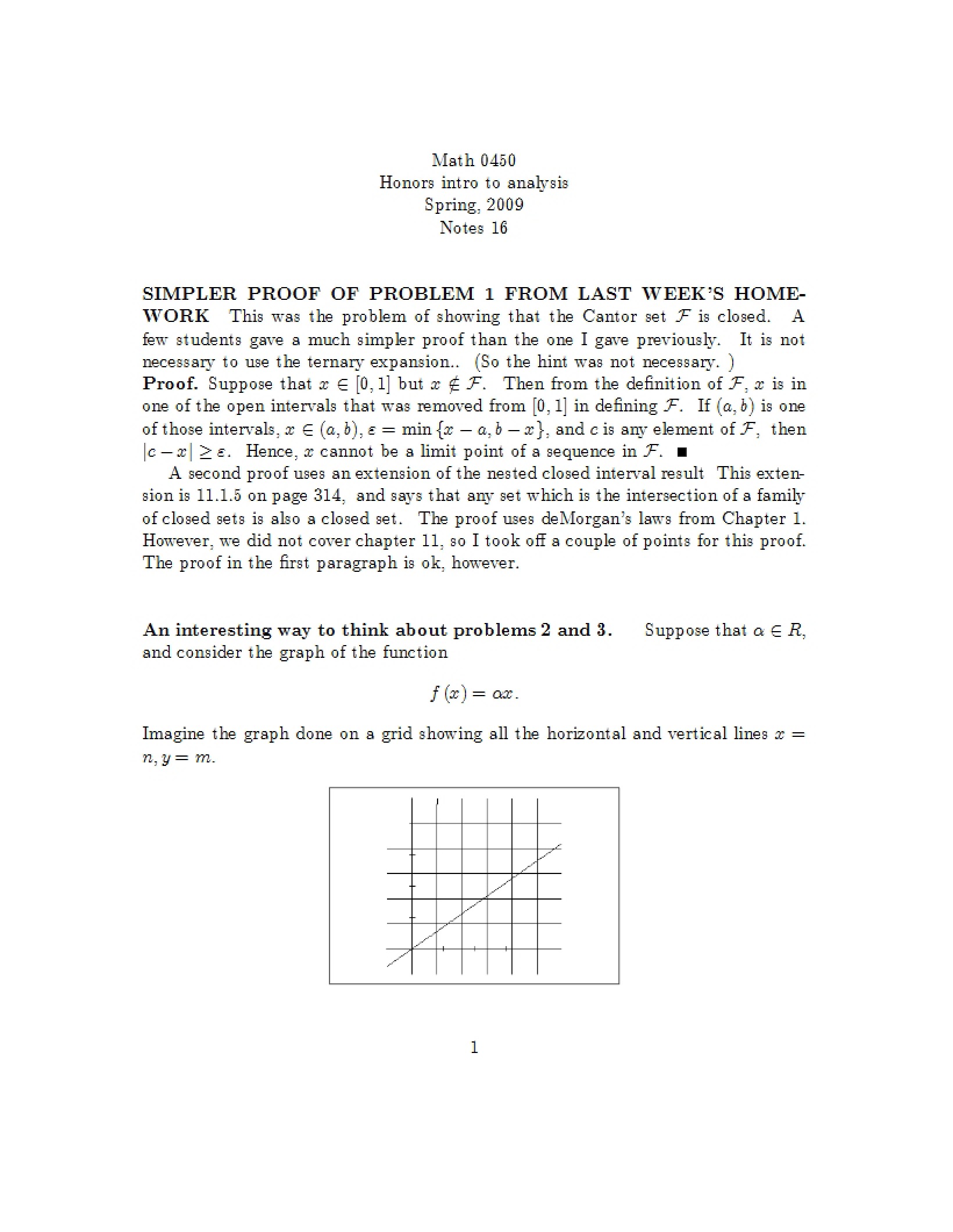Intro to Analysis Lecture Notes