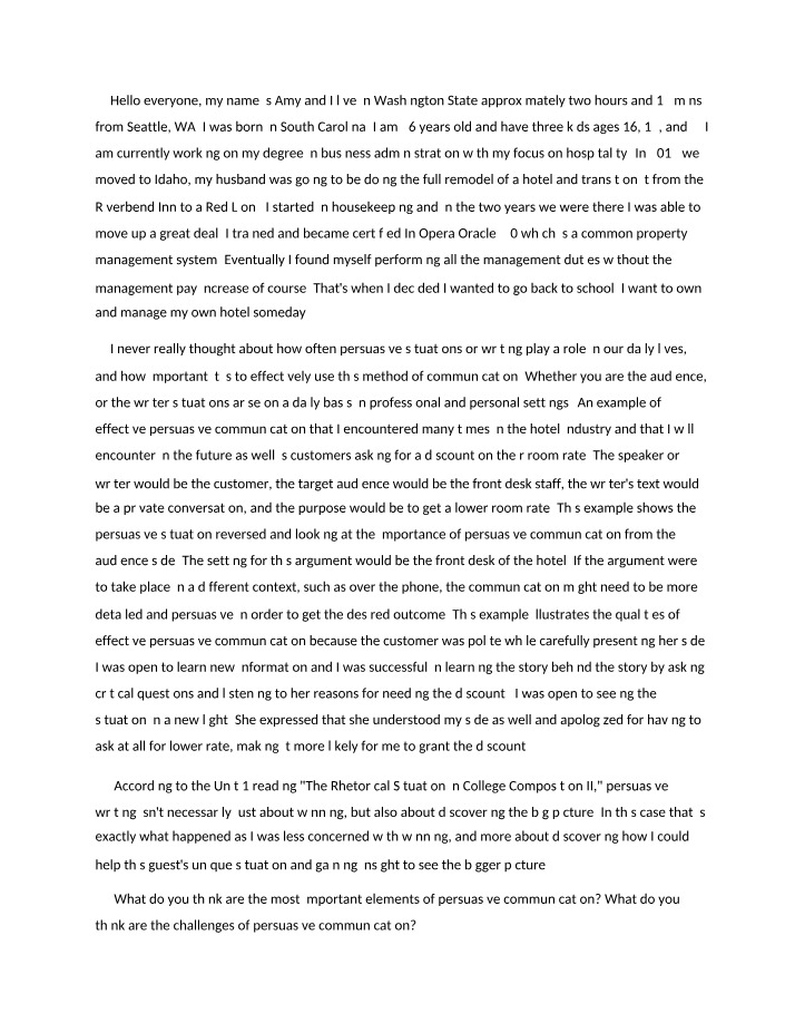 Unit 1 Discussion Post for CM220