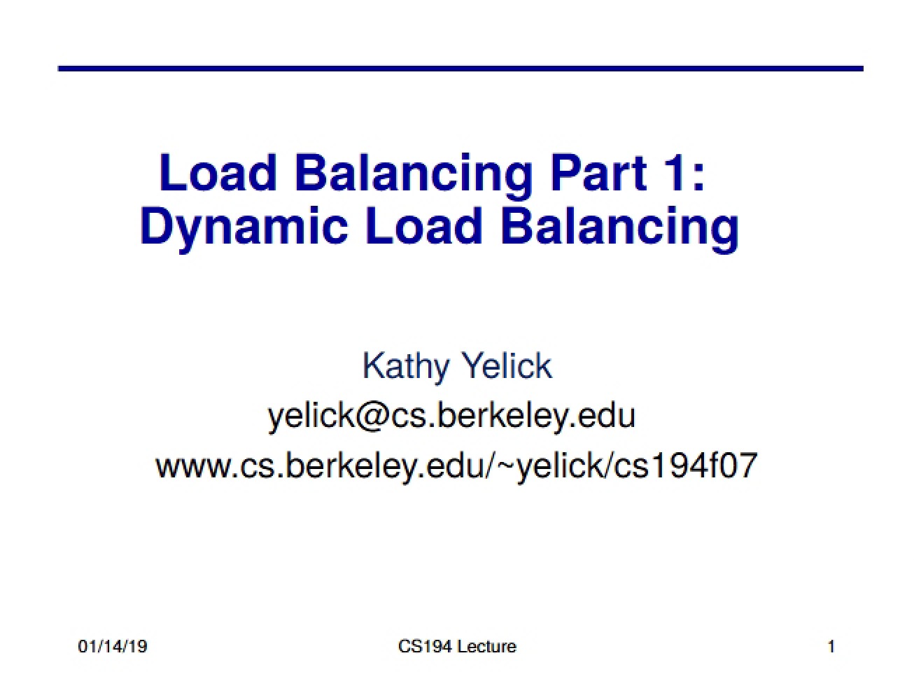 Dynamic Load Balancing (Part 1)