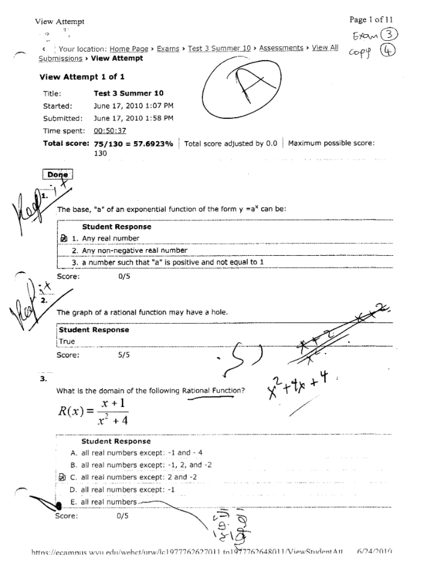 Third Exam Sample Five