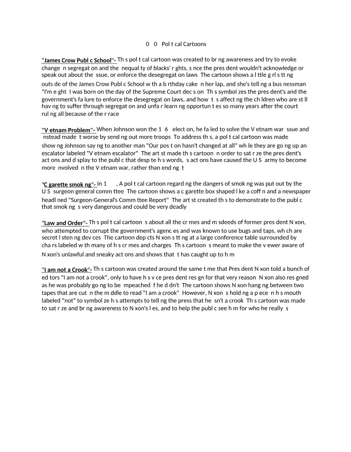Analysis of Political Cartoons