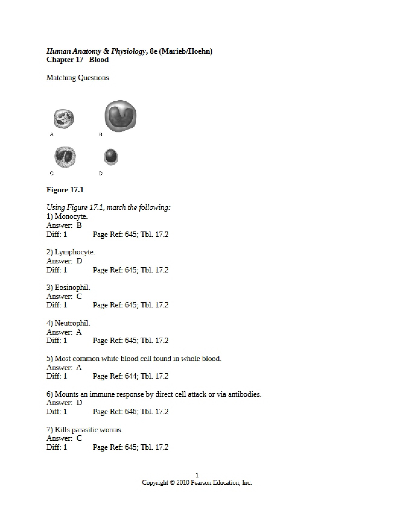 Test Bank for Chapter 17
