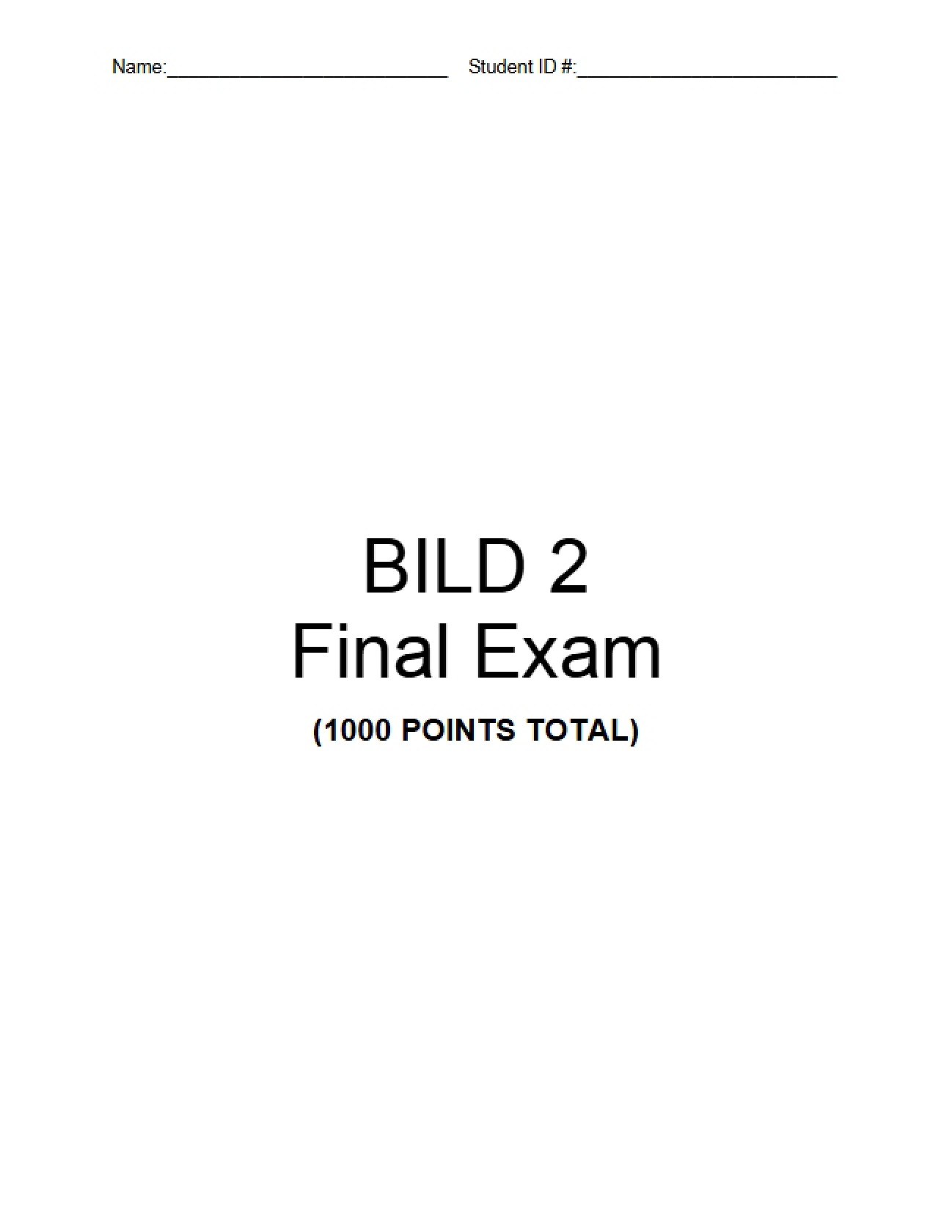 Examination for Finals