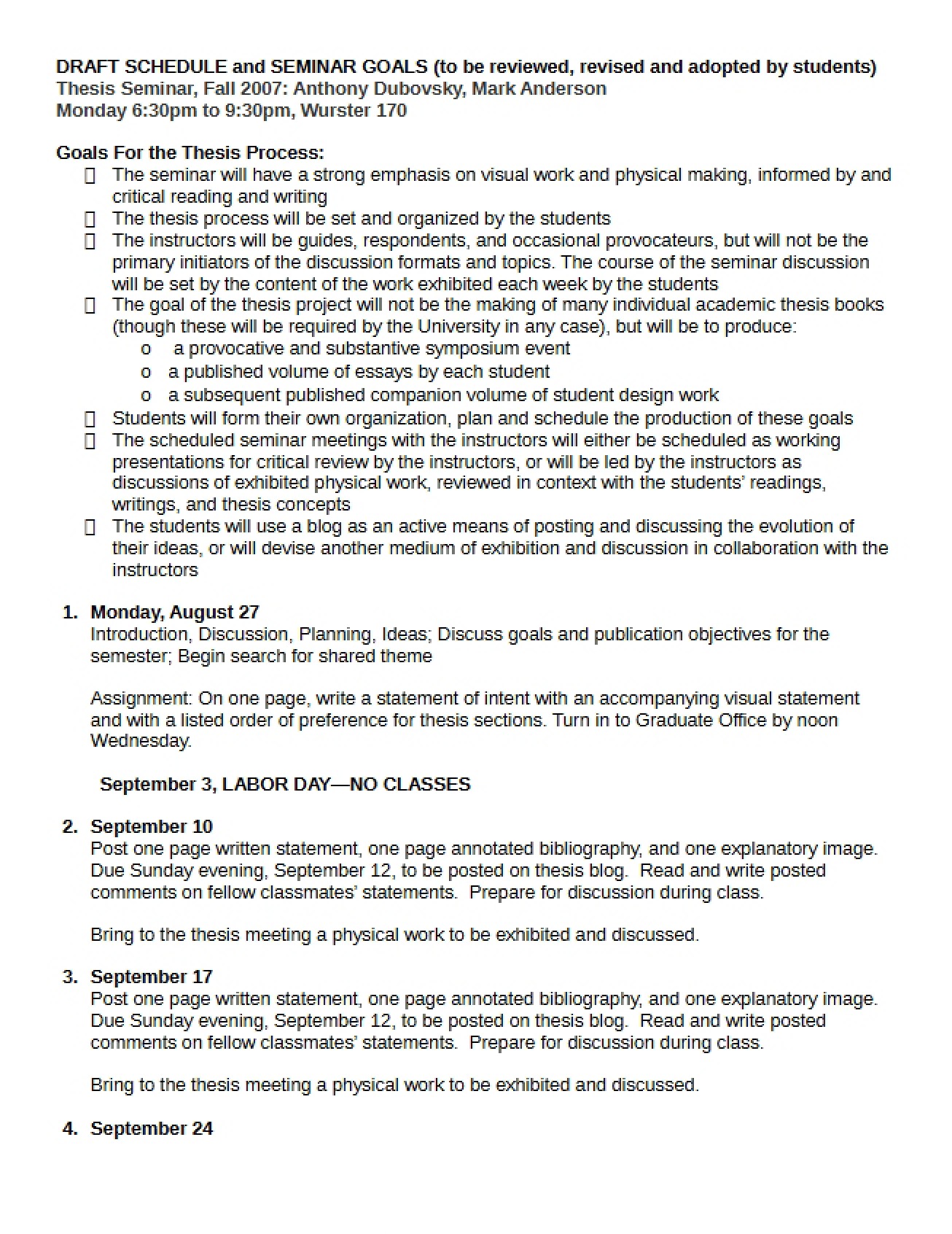 Theory of Architecture Seminar Guide