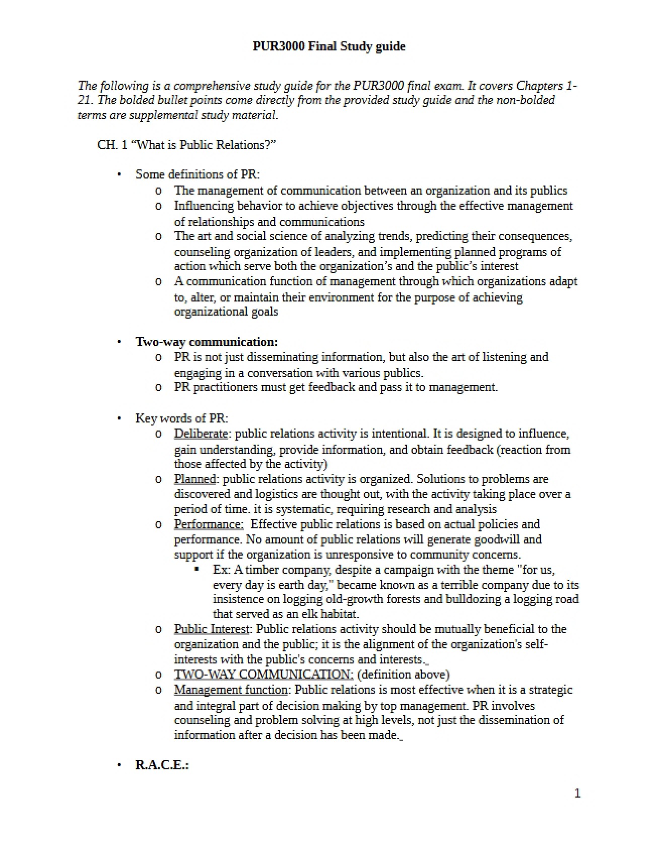 Final Guide for Study