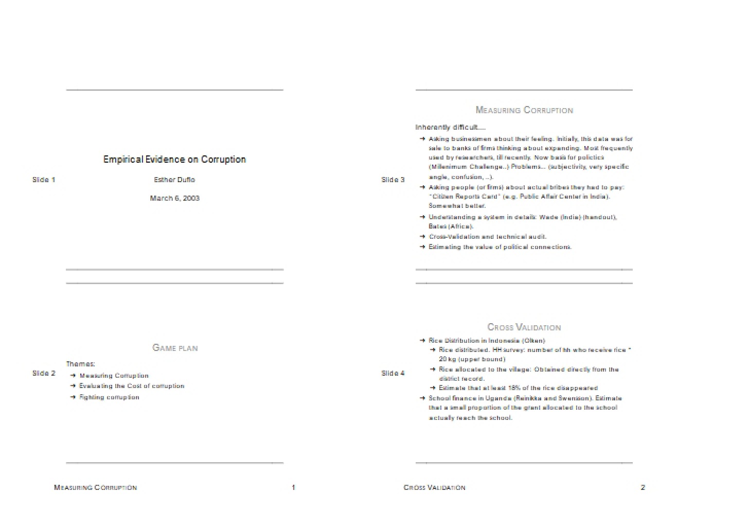 Handout Notes