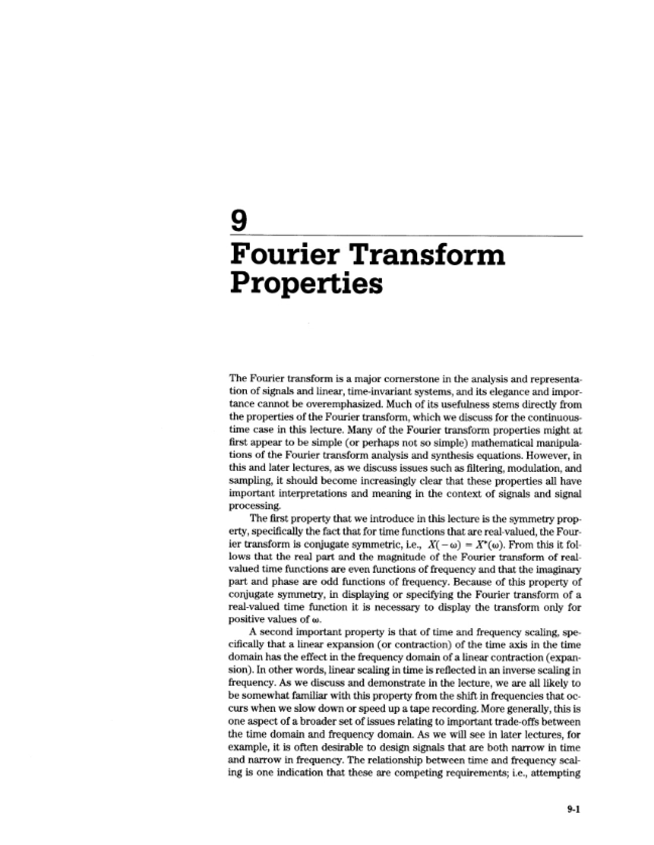 Properties of the Fourier Transform