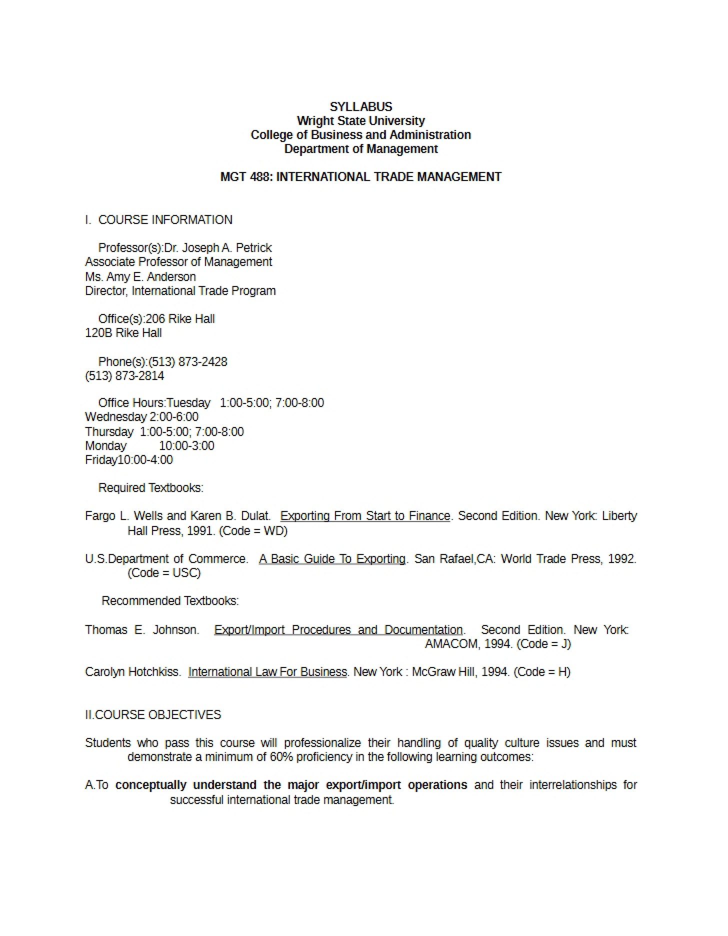 Syllabus (MGT 488)