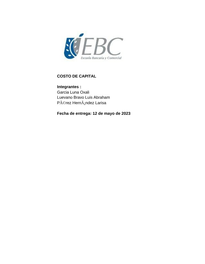 FIN310 - Costo de Capital