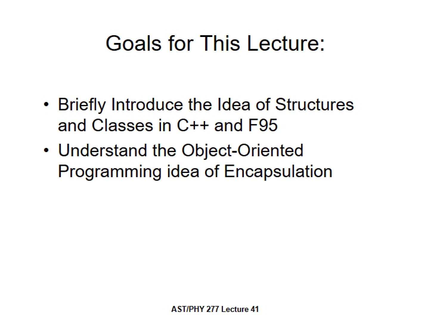 C++ and F95 Classes and Structures
