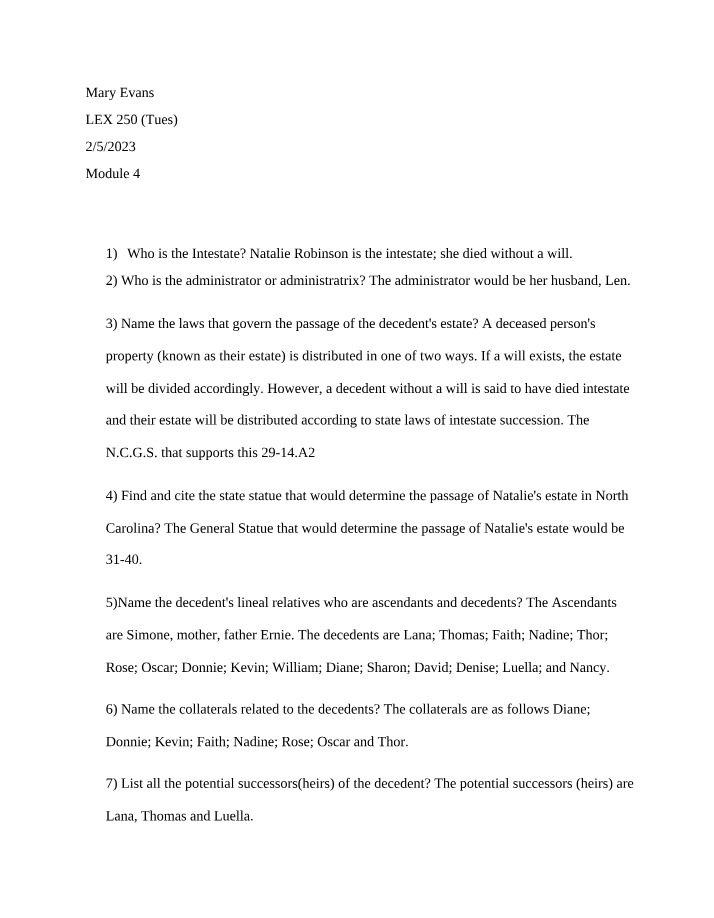 Intestate Succession Laws and Estate Distribution