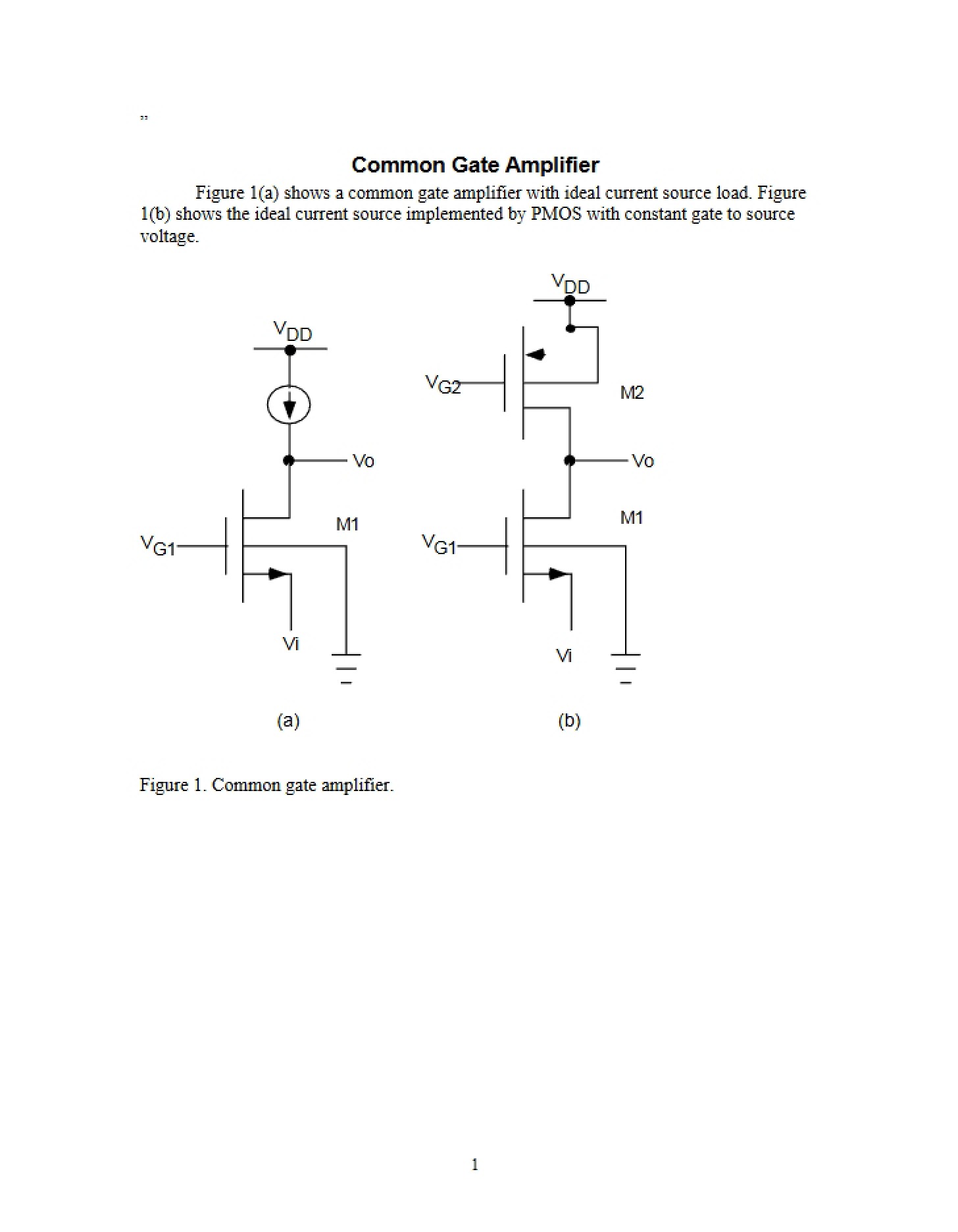 Amplifier Common Gate