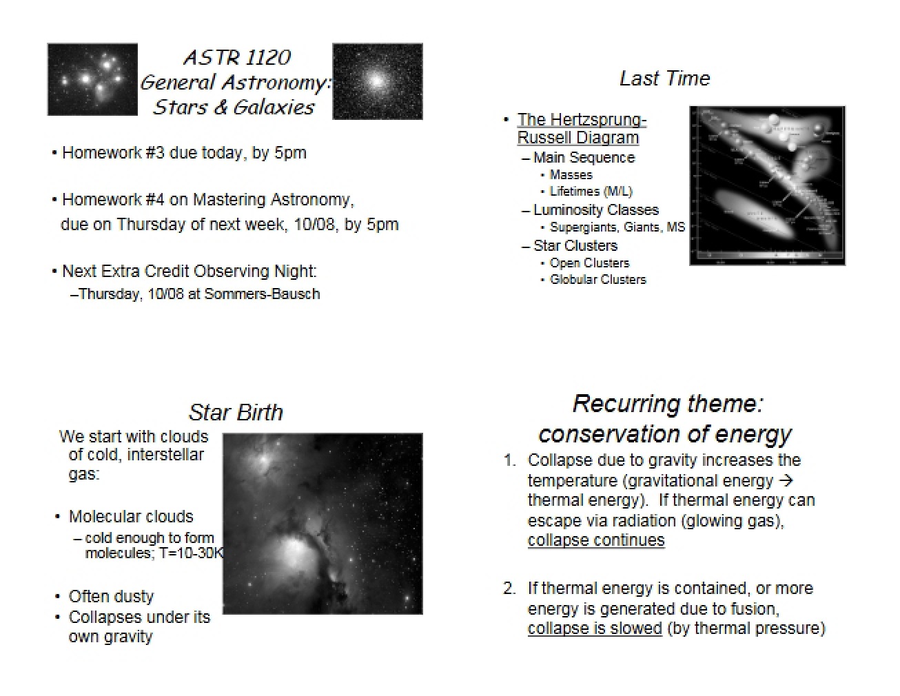 Discussion Notes for General Astronomy