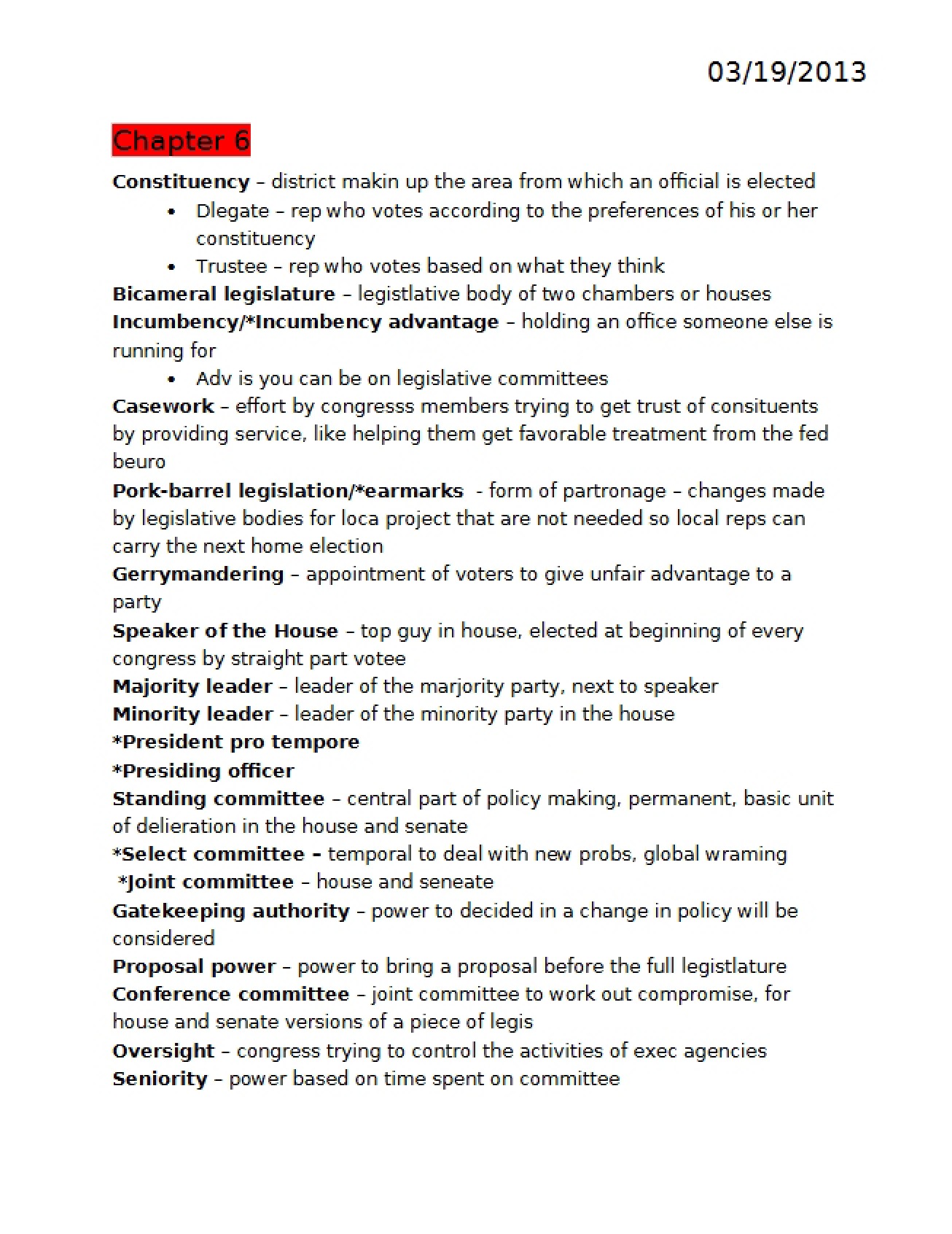 Constituency - Chapter Six