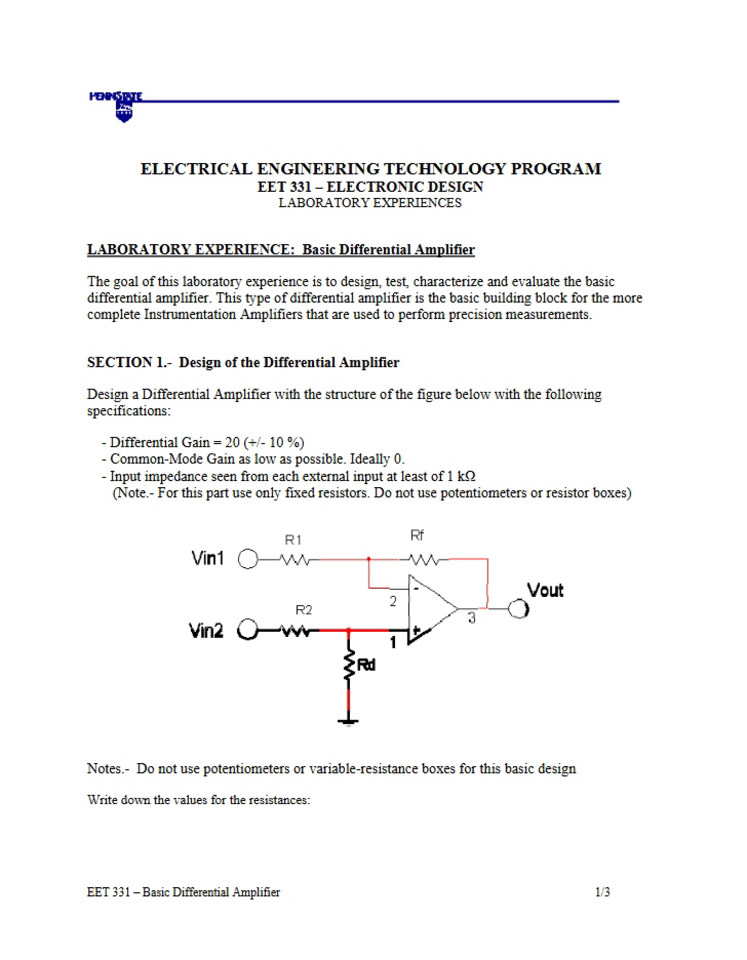 Electronic Circuit Design