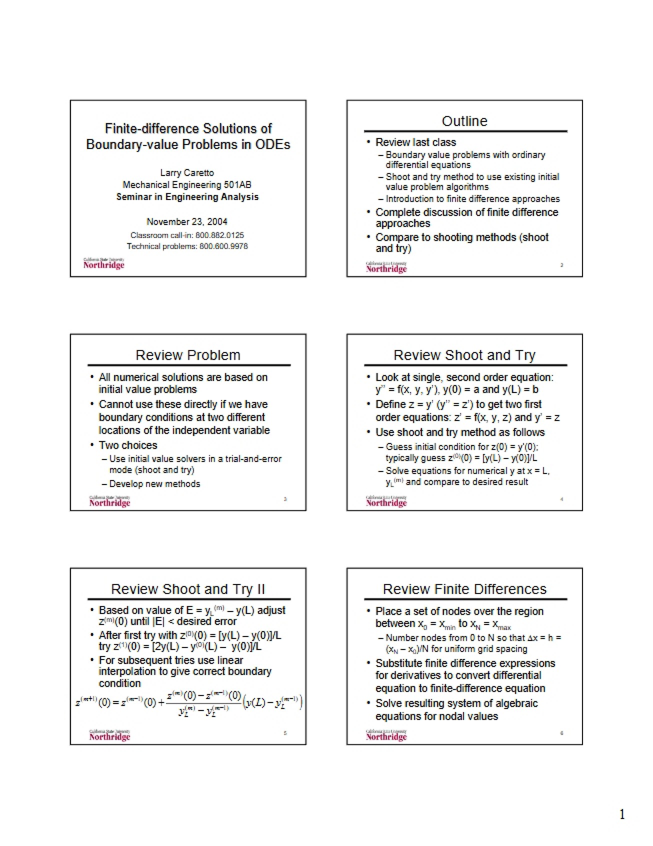 Solutions via Finite-Difference Method