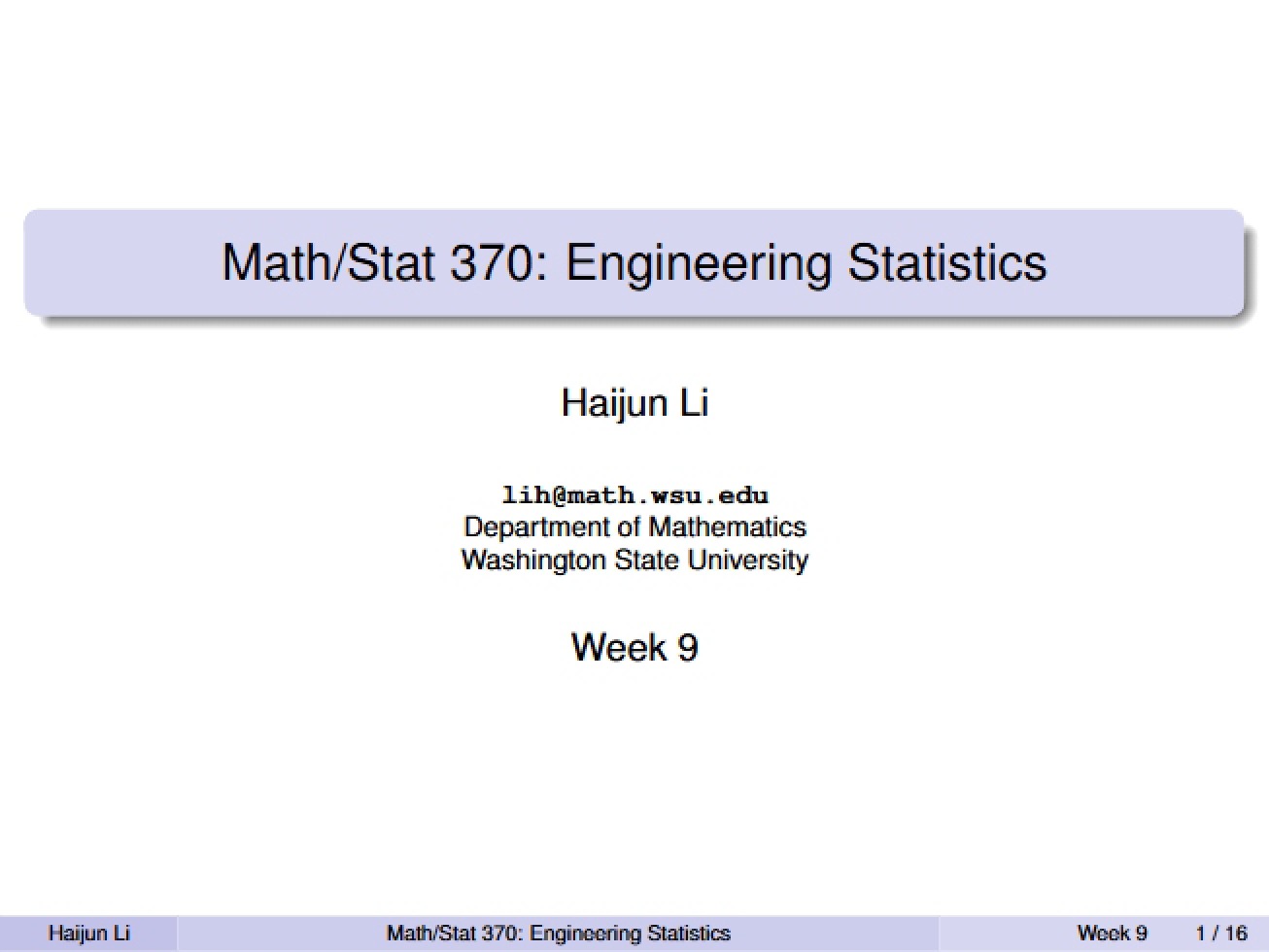 Statistics for Engineers