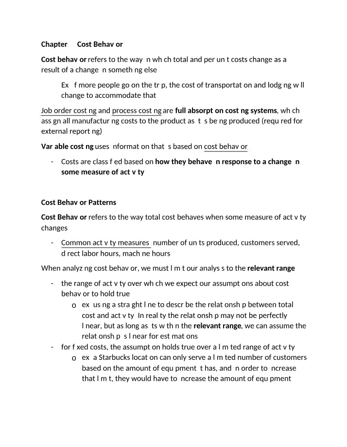 ACCT 2302 - Chapter 5 Notes