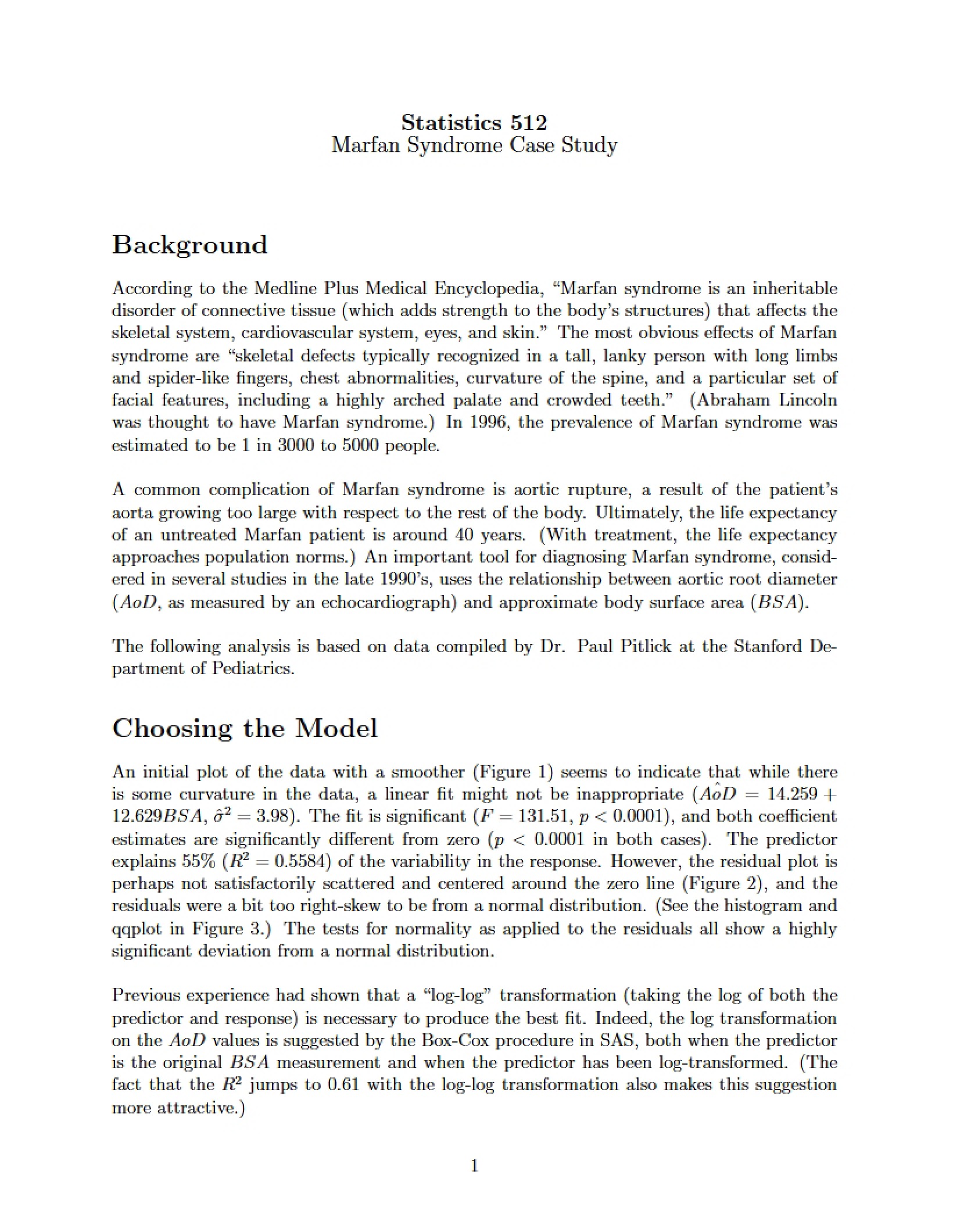 Case Study Marfan Syndrome
